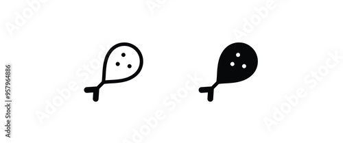 chicken thighs icon, vector fried chicken icon, Meat,  chicken legs line and flat icons set, editable stroke isolated on white, linear vector outline illustration, symbol logo design style