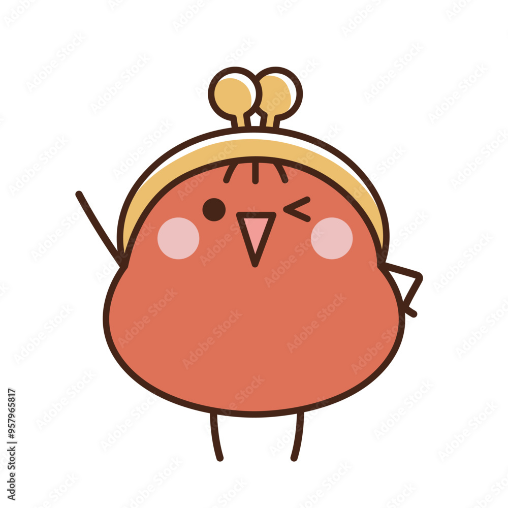 ウインクしているがま口財布