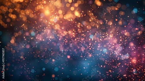 Abstract Background of Warm and Cool Colored Bokeh