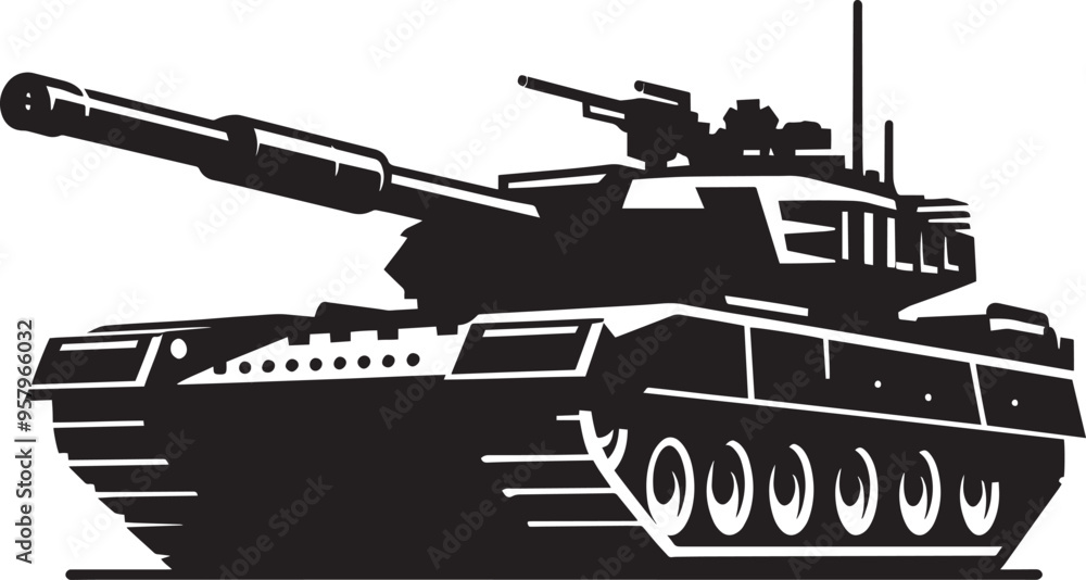 Battle Tank Silhouette vector illustration isolated on a white background military vehicle Battle Tank Silhouette vector illustration isolated on a white background military vehicle