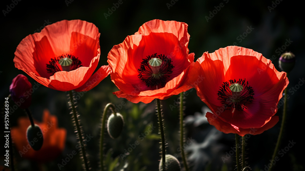 Fototapeta premium Remembrance day poppy. Red poppies