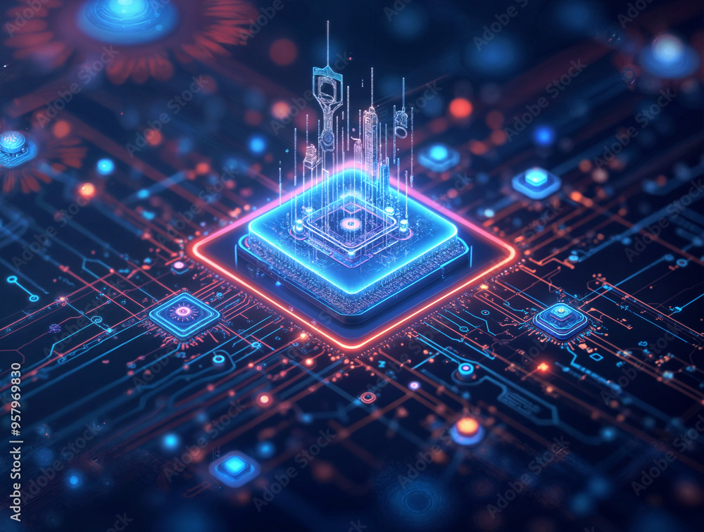 AI processor digital concept. Generaive AI AI processor digital concept. Generaive AI