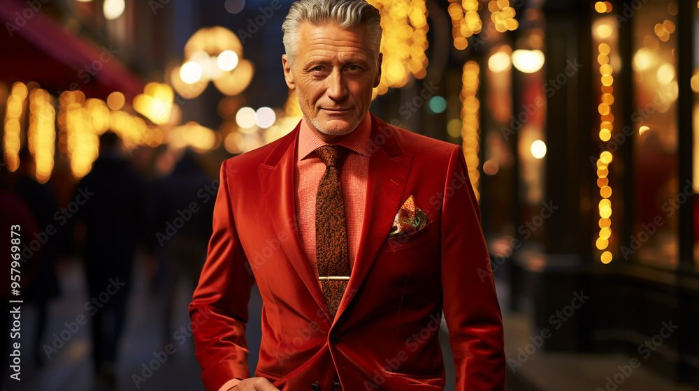Fototapeta premium Elderly male in trendy clothes
