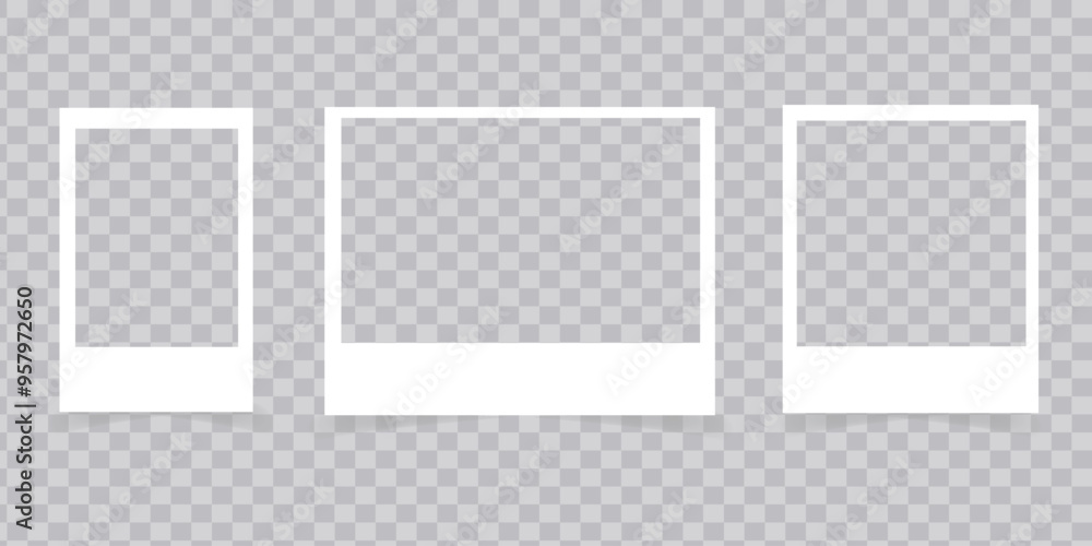 Polaroid Frames Realistic Photo Templates