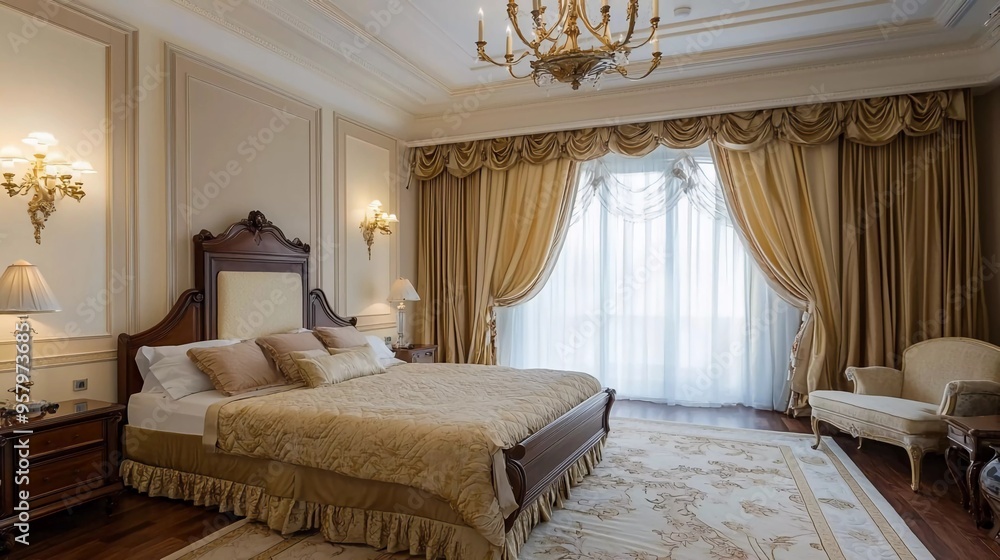 Classic style bedroom interior in luxury house Classic style bedroom interior in luxury house