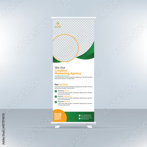 Modern Corporate Rollup Banner Design Template for Business Events and Marketing