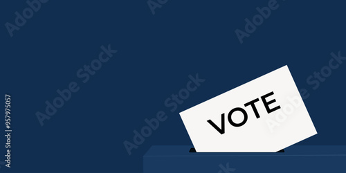 Voting background. Vector background of a ballot paper going into a ballot box. Election concept.
