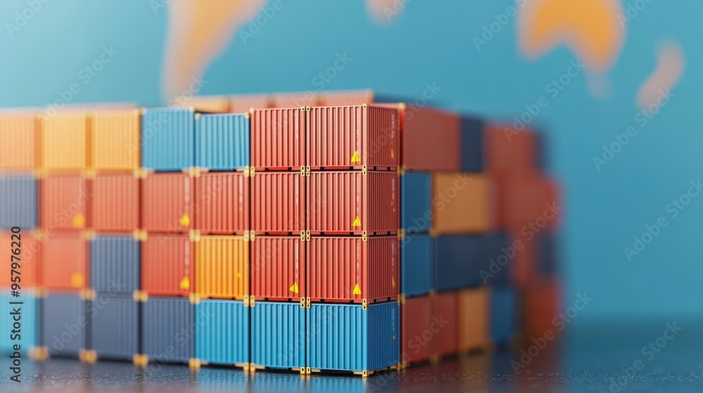 Obraz premium Global Trade Routes Hindered by Economic Sanctions - with Copy Space and Selective Focus in