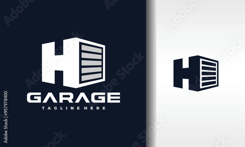 letter H garage logo
