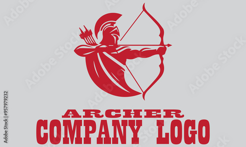Red archer figure with bow and arrow, ready to shoot. Suitable for designs related to archery themes, suitable for vector, background, battle and medieval
