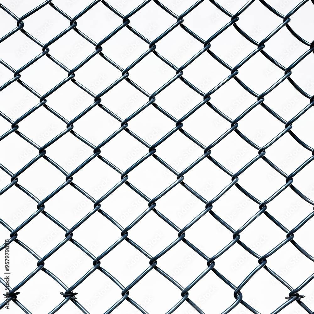 Chainlink fence isolated on white background Chainlink fence isolated on white background