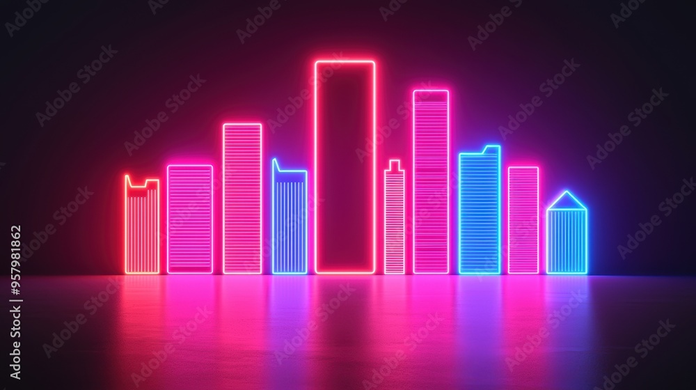 Futuristic Virtual Reality Stock Trading Concept with Neon Holograms in Modern City - Ultra HD Technology Futuristic Virtual Reality Stock Trading Concept with Neon Holograms in Modern City - Ultra HD Technology