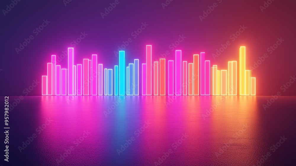 Futuristic Holographic Investment Portfolio Skyline with Neon Lights Futuristic Holographic Investment Portfolio Skyline with Neon Lights