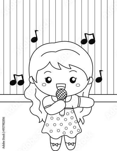 Kids Activity Singing Music Cartoon Coloring Set