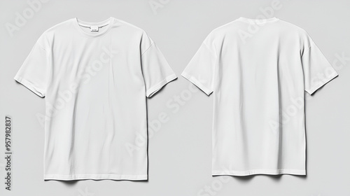 Mockup of white oversize tshirt with front and back views