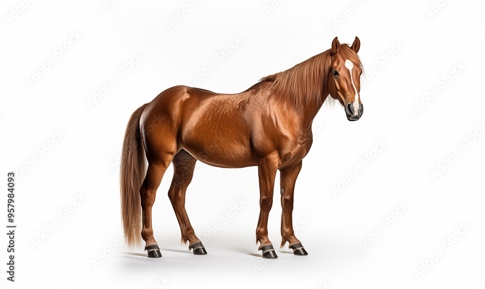 Brown Horse Studio Shot on a Clean Background Brown Horse Studio Shot on a Clean Background