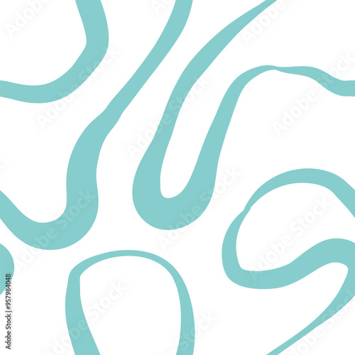 Seamless abstract pattern with squiggles and scribbles. Weaved curved lines. Chaotic ink scribbles decorative texture. Messy doodles, wavy and curly lines. photo