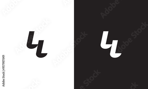 LL logo, monogram unique logo, black and white logo, premium elegant logo, letter LL Vector