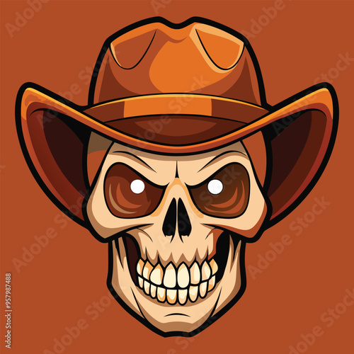 Gangster skull vector illustration. Vintage human skull monochrome concept.