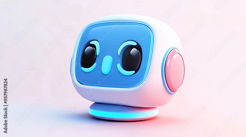 The Futuristic Friendly AI Assistant Icon, sleek 3D tech symbol The Futuristic Friendly AI Assistant Icon, sleek 3D tech symbol