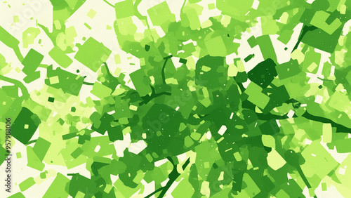 Vibrant Green Foliage Abstract Background