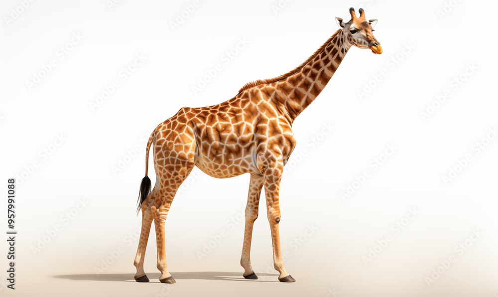 Fototapeta premium Giraffe Studio Shot on a Clean Background