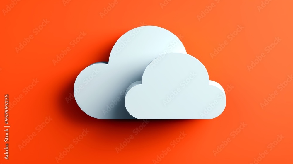 Stylish white clouds on a vibrant orange background, perfect for creative projects and modern designs. Stylish white clouds on a vibrant orange background, perfect for creative projects and modern designs.