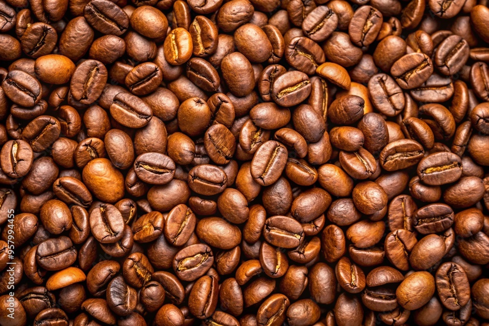 A close-up of roasted coffee beans, showing their rich brown color and intricate textures. A close-up of roasted coffee beans, showing their rich brown color and intricate textures.