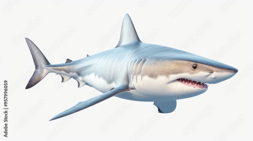 Underwater shark image, with white background Underwater shark image, with white background