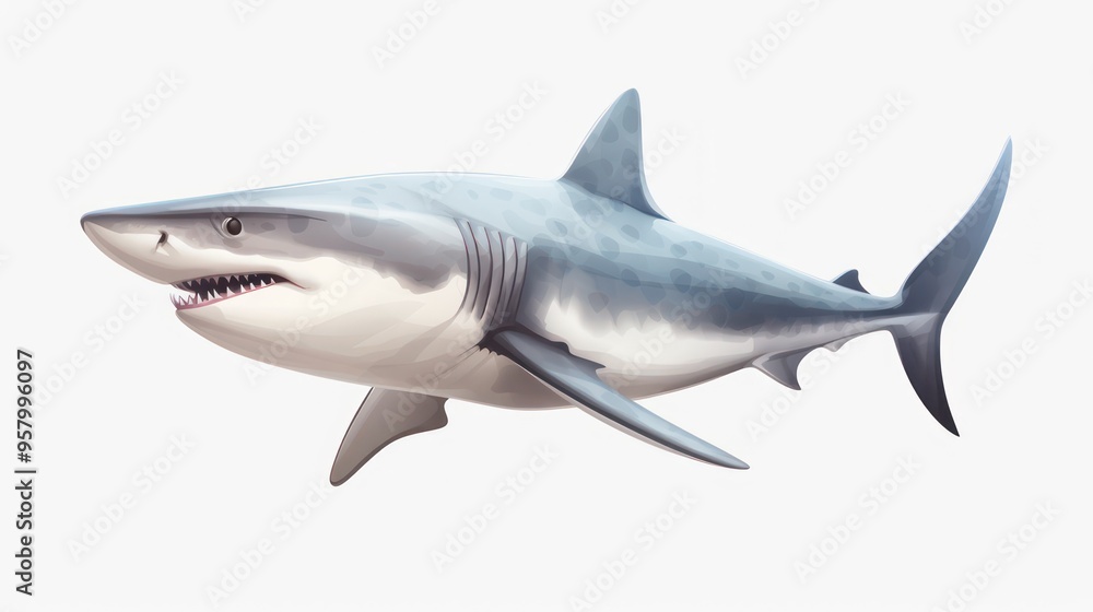 Underwater shark image, with white background Underwater shark image, with white background