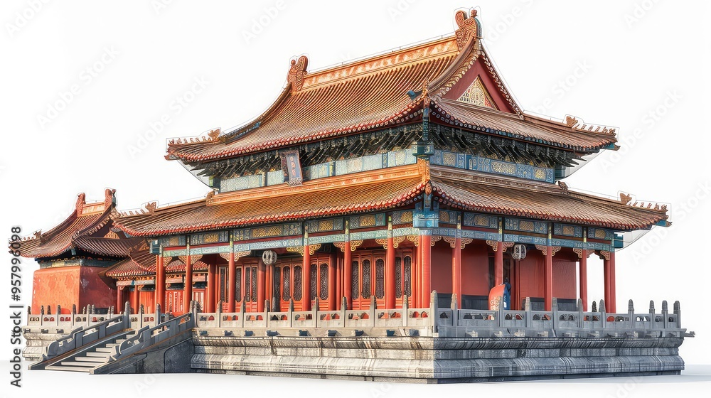 Illustration Of China Landmarks, Generative AI Illustration Of China Landmarks, Generative AI