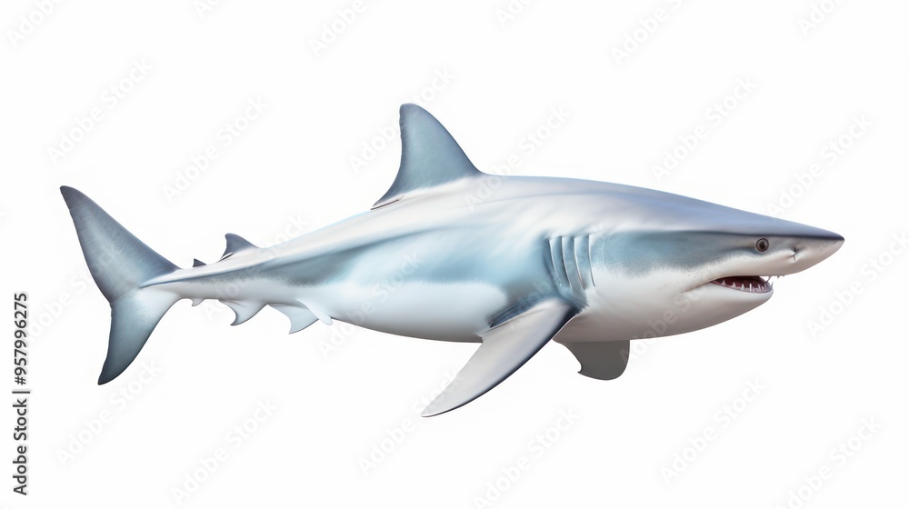 Underwater shark image, with white background Underwater shark image, with white background