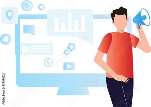 The guy is doing affiliate marketing.