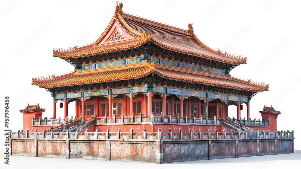 Illustration Of China Landmarks, Generative AI Illustration Of China Landmarks, Generative AI