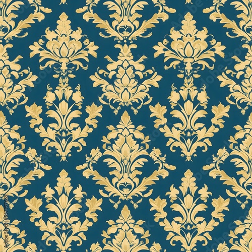 Vintage seamless damask wallpaper with floral patterns for elegant decor