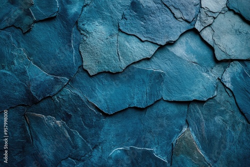 Blue texture dark slate background. Beton concrete surface.