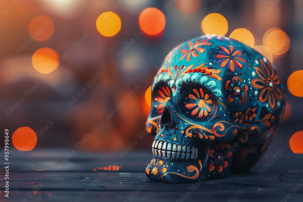 Beautiful greeting card with bright holiday composition for happy to joy celebrate dia de muertos Beautiful greeting card with bright holiday composition for happy to joy celebrate dia de muertos