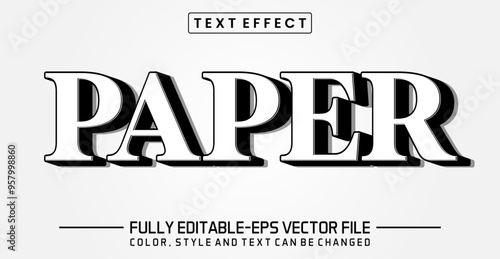 Paper white font Text effect editable