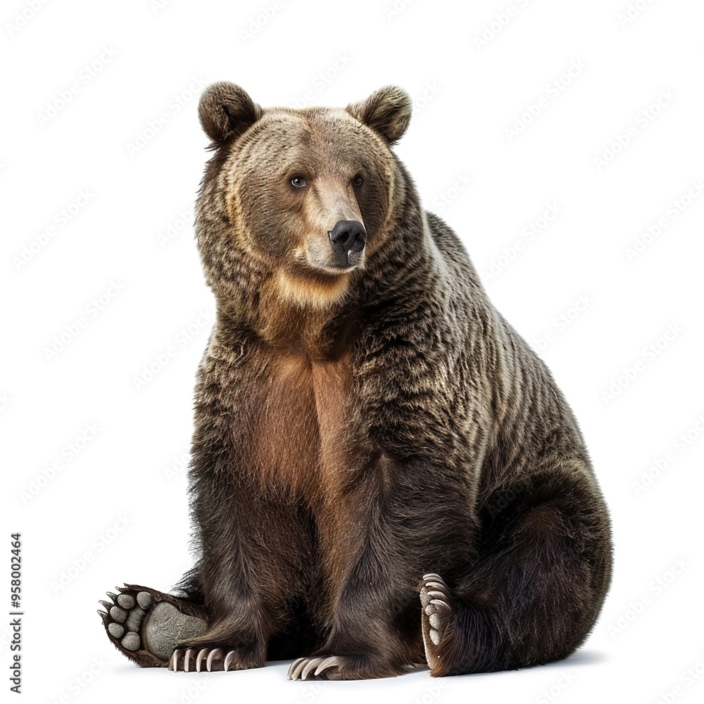 Fototapeta premium brown bear isolated on white