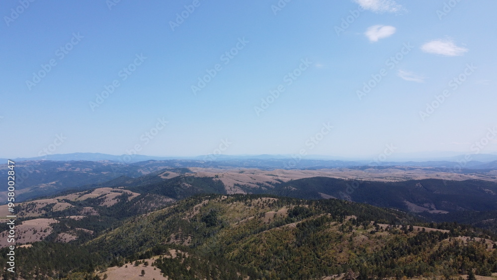 Very beautiful wooded mountain peaks