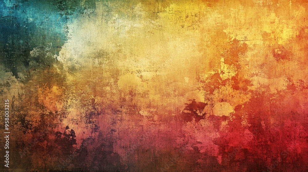 Grunge texture with layers of vibrant colors
