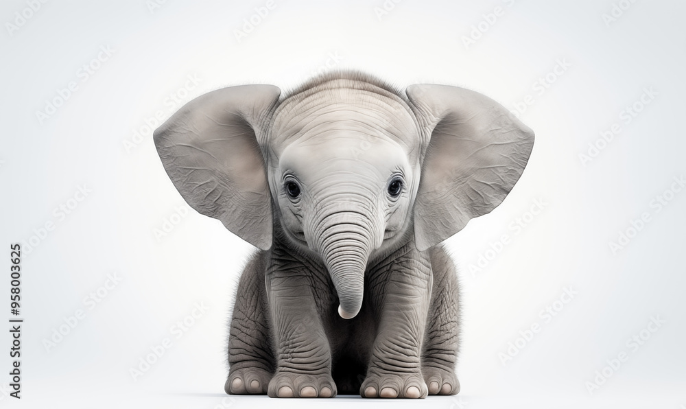 Fototapeta premium Elephant Studio Shot on a Clean Background