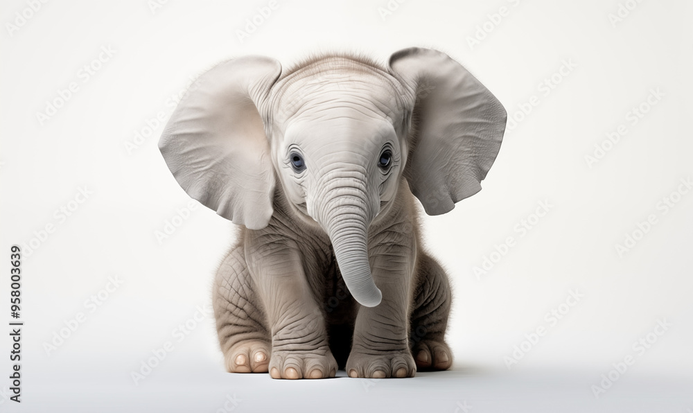 Elephant Studio Shot on a Clean Background Elephant Studio Shot on a Clean Background