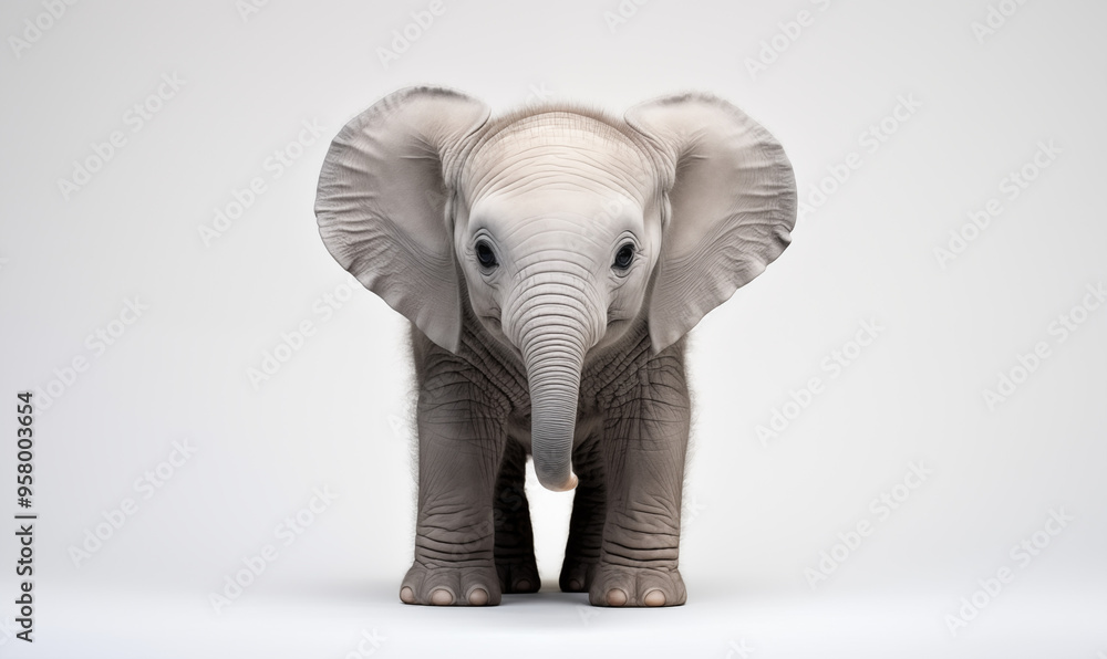 Fototapeta premium Elephant Studio Shot on a Clean Background