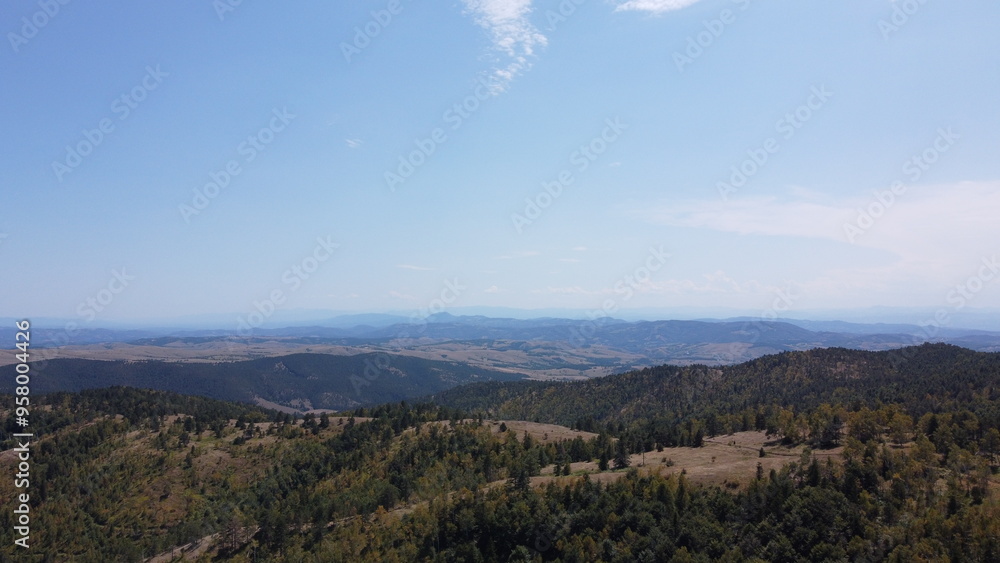 Very beautiful wooded mountain peaks