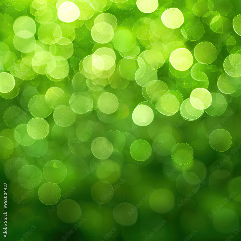 A vibrant display of green hues and soft bokeh shapes creates an enchanting backdrop reminiscent of a lush forest in daylight A vibrant display of green hues and soft bokeh shapes creates an enchanting backdrop reminiscent of a lush forest in daylight