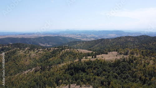 Very beautiful wooded mountain peaks