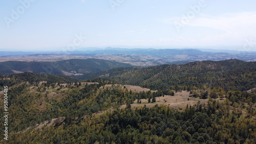 Very beautiful wooded mountain peaks