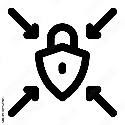 penetration, attacking, hacking, cracking, cyber security outline icon