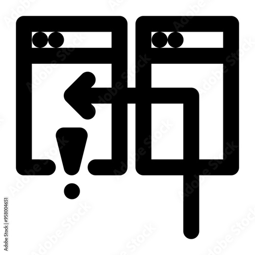 pharming, redirect, fake, website, cyber security outline icon